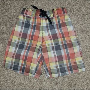 Janie & Jack Multi Color Summer Plaid Boys Mesh Lined Swim Trunks Shorts Size 5